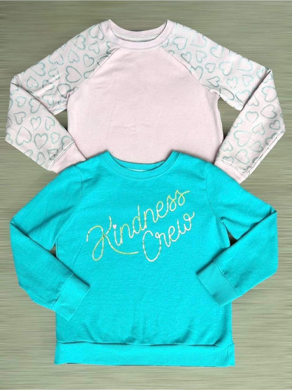 ✅ 5 for $25 - Two Heart Themed Sweatshirts, Girls’ Size 7/8
